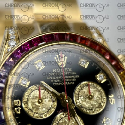 Rolex Best Replica Watch Daytona Rainbow Gold Wrapped And Moissanite Diamond Custom 40mm Watches