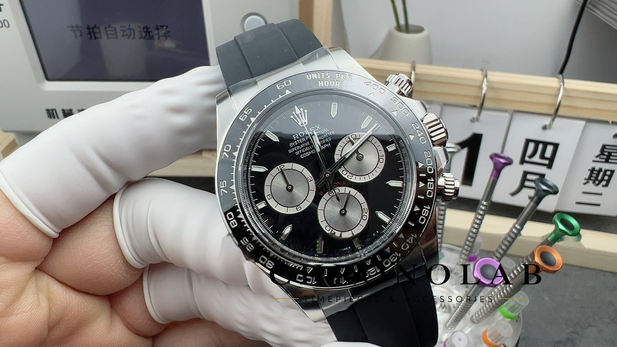 Rolex Cosmograph Daytona 40mm 126519LN Black Dial Grey Chrono Sub-Dial Black Ceramic Bezel Stainless Steel Case SH4131 Movement Oysterflex Strap Clean Factory V3