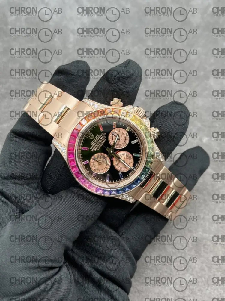 Rolex Custom Daytona Rainbow M116595R – 18Κ – 40mm Watches