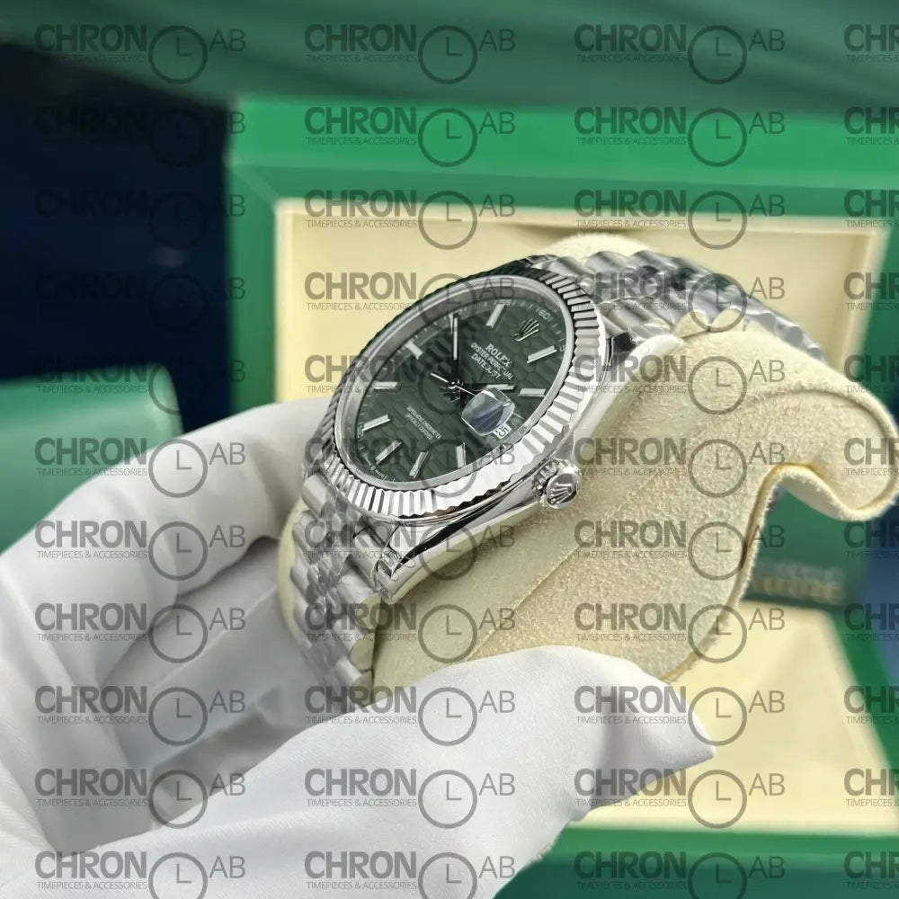 Rolex DateJust 126334 Green Motif Dial VS Factory 41mm Clone Watches