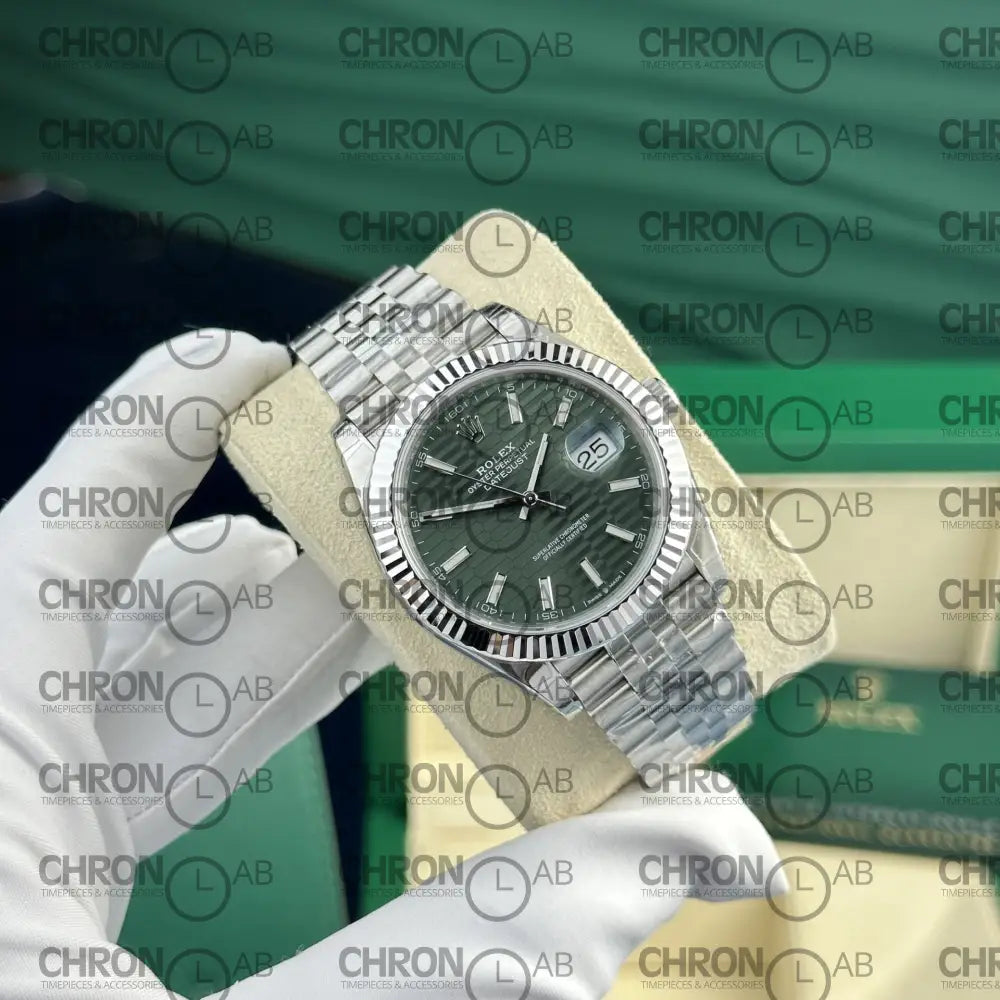 Rolex DateJust 126334 Green Motif Dial VS Factory 41mm Clone Watches