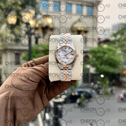 Rolex DateJust Replica 31mm – Demi Rose Gold – Mother of Pearl Dial Clone Watches