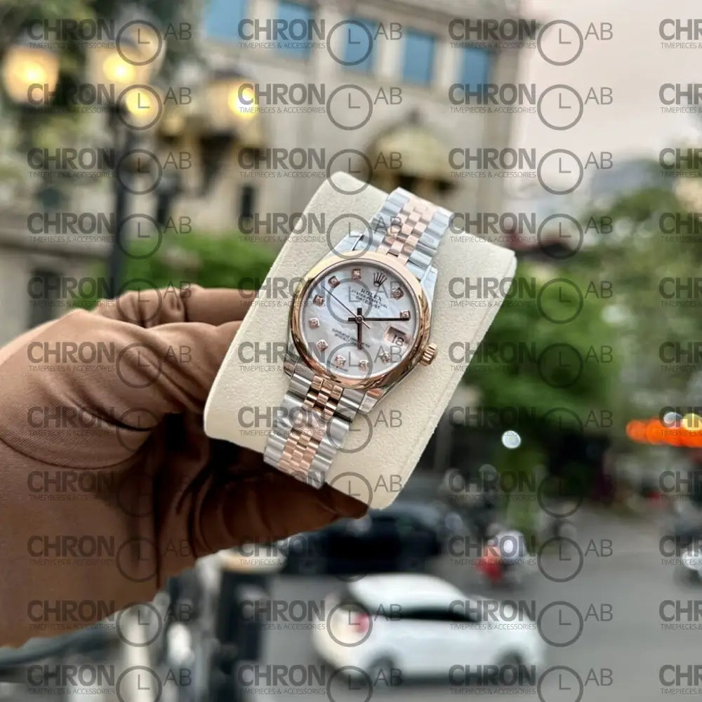 Rolex DateJust Replica 31mm – Demi Rose Gold – Mother of Pearl Dial Clone Watches