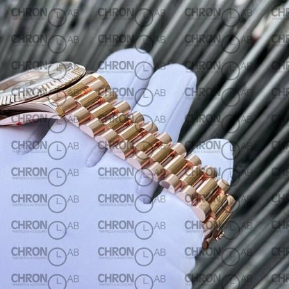 Rolex Day-Date 128235 Replica 36mm Gold Wrapped & Moissanite Clean Factory Watches