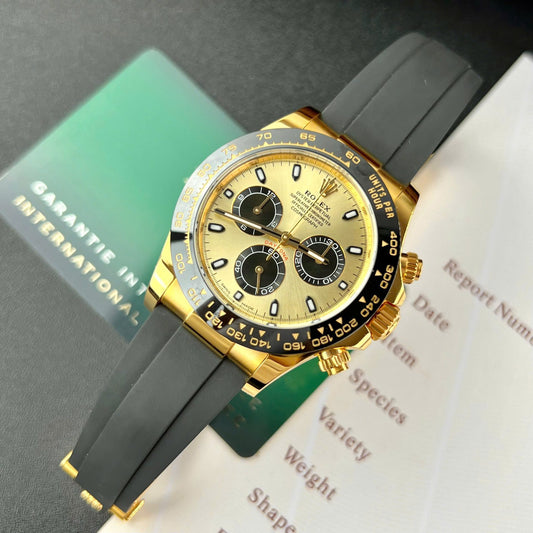 Rolex Daytona 116518LN Custom Gold Wrapped Champagne Black Dial 40mm Clean Factory replica watch