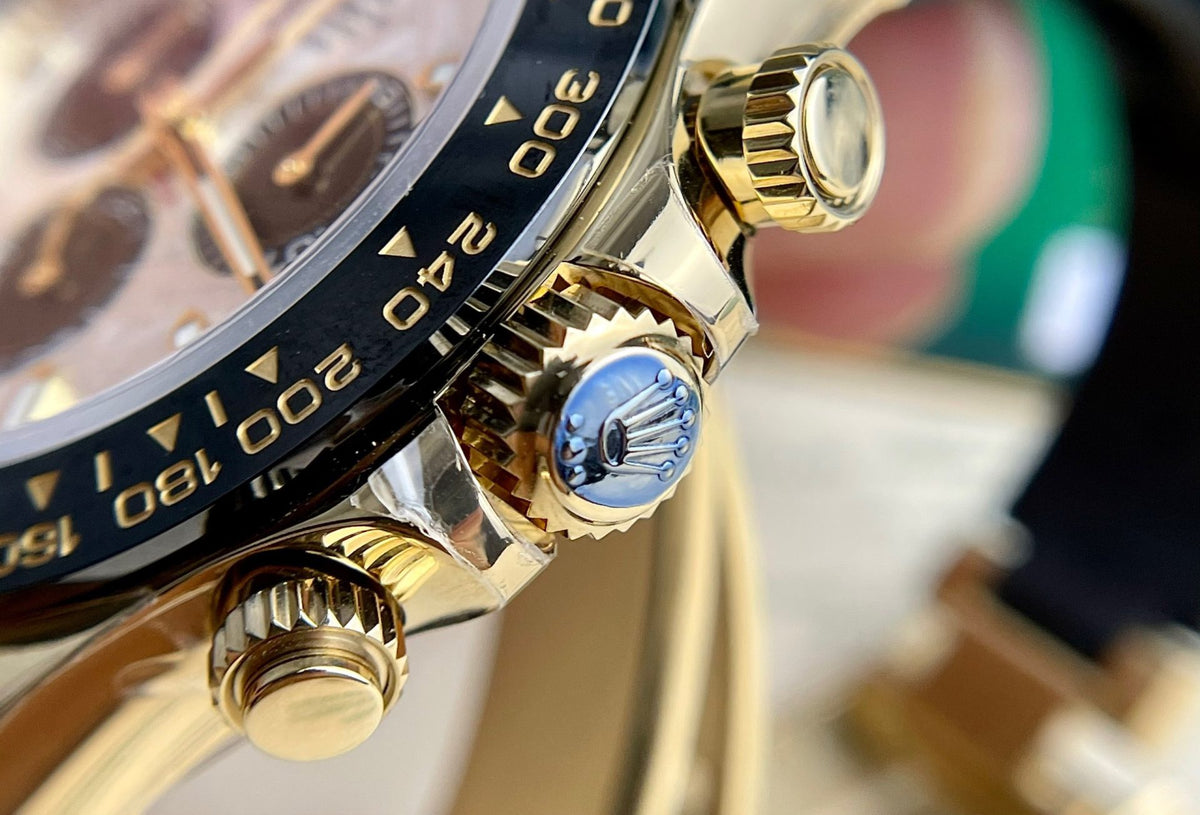 Premium non luminous yellow gold polished hands Rolex Daytona 116518LN Meteorite replica