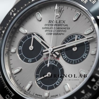 Sunray steel gray dial with intense black chronograph sub dials Rolex Daytona Ghost 116519LN clone