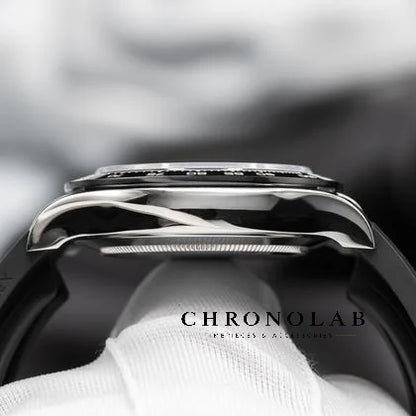 Custom white gold finished 904L steel case profile Rolex Daytona Ghost 116519LN Clean Factory