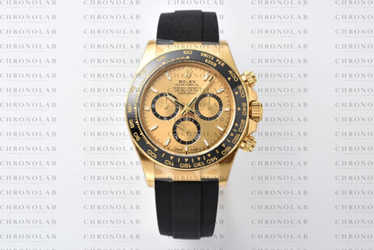 Rolex Cosmograph Daytona 40mm 126518LN Golden Dial Black Counter Rings 18K Yellow Gold Plated Case Oysterflex Strap Clean Factory SH4131 Movement Main Product Image