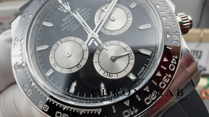 Side profile showcase of the 11.9mm ultra-slim 904L stainless steel case and polished lugs on Rolex Daytona 126519LN Clean Factory V3