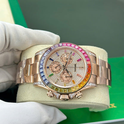 Folding Oysterlock safety clasp with custom rose gold wrapped finish Rolex Daytona