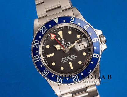 Vintage 40mm slim case profile Rolex GMT-Master 1675 Blueberry on wrist JK Factory super clone