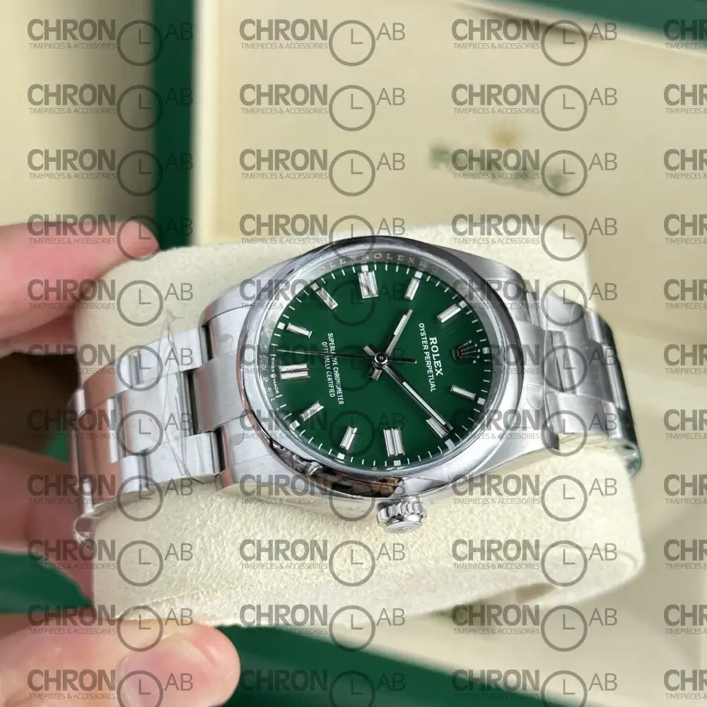 Rolex Oyster Perpetual 126000 Green Dial Clean Factory 36mm Watches