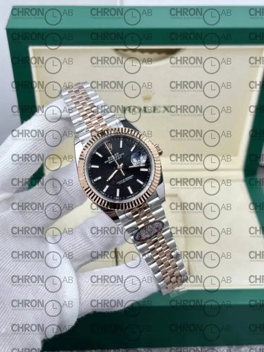 Rolex Replica DateJust 126331 Demi Rose Gold – Black Dial Clean Factory 41mm Watches