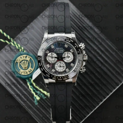 Rolex Replica Daytona – Mother of Pearl Dial & Moissanite Diamonds Custom 40mm Clone Watches