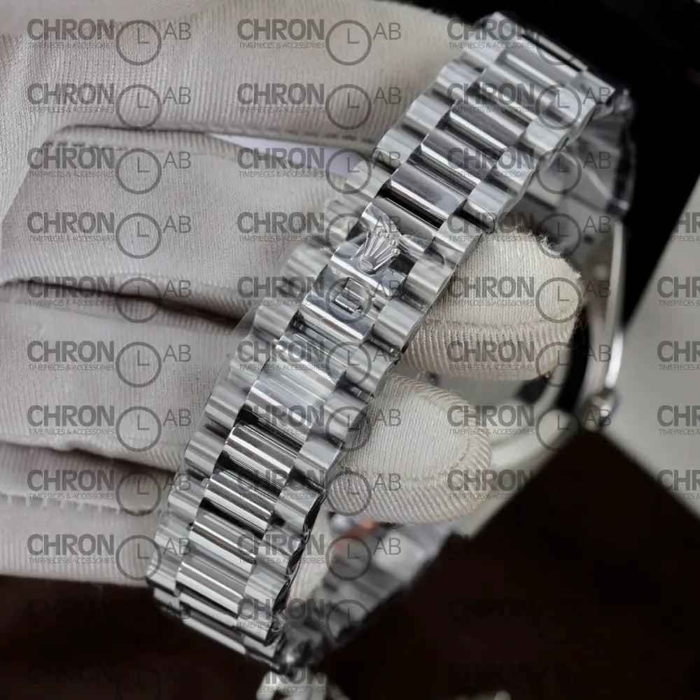Rolex Replica Watch Day-Date Dial Meteorite Number Pile Diamond Moissanite 40mm Clone Watches