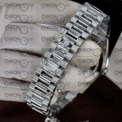 Rolex Replica Watch Day-Date Dial Meteorite Number Pile Diamond Moissanite 40mm Clone Watches