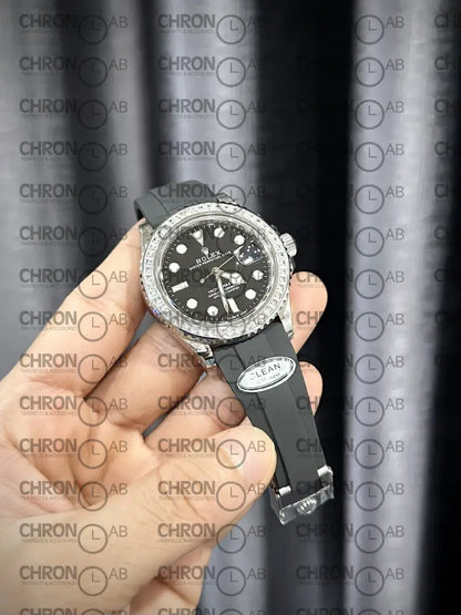 Rolex Replica Watch Yacht-Master Custom Moissanite Diamonds Clean Factory 40mm Watches