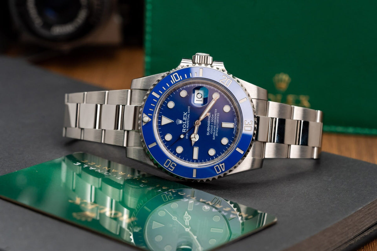 Scratch resistant Sapphire Crystal with Cyclops lens 2.5x Rolex Submariner blue