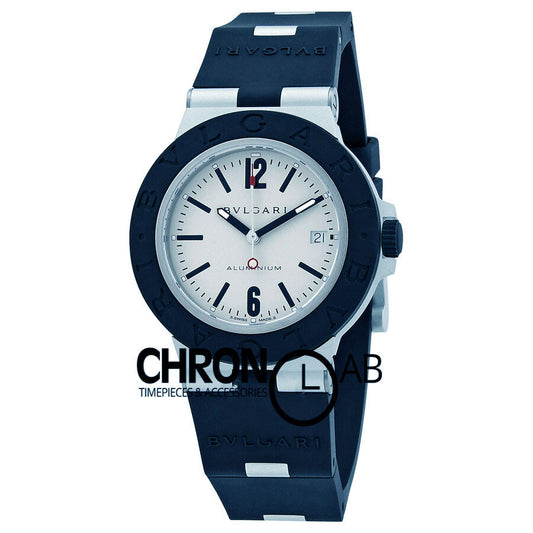 Aluminium Chronograph White Dial Blue Rubber Men's Watch