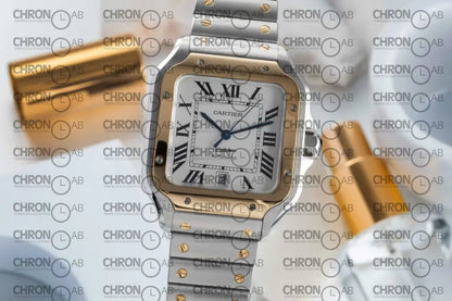 Santos 2-Tone Yellow Gold White Dial WSSA0065 Clone 38mm Watches