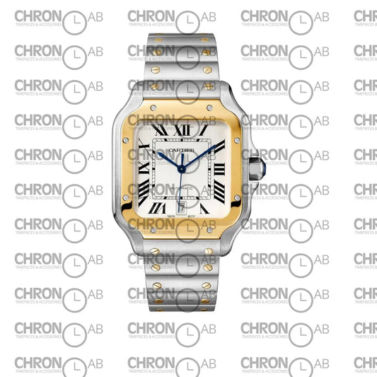 Santos 2-Tone Yellow Gold White Dial WSSA0065 Clone 38mm Watches