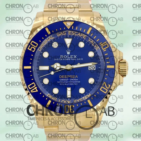 Sea-Dweller Deepsea Yellow Gold 44mm Blue Dial Oyster Bracelet 136668LB Clone Watches