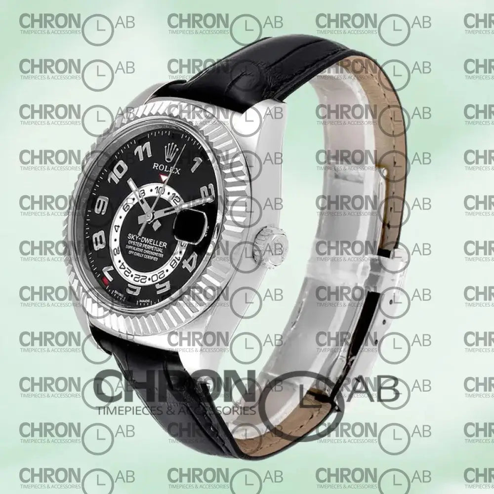 Sky-Dweller 326139BKAL 42mm Leather Strap Black Dial Clone 42mm Watches