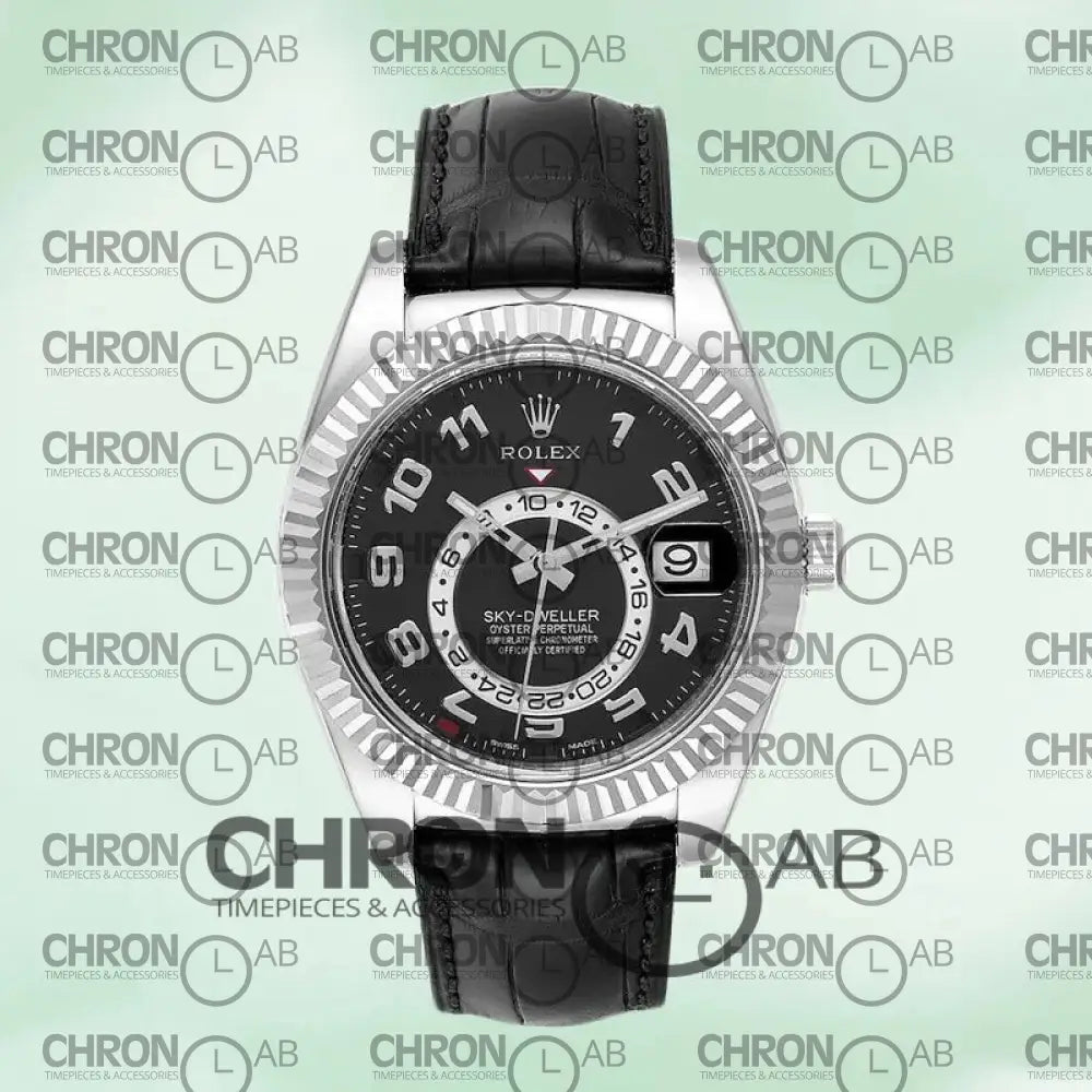 Sky-Dweller 326139BKAL 42mm Leather Strap Black Dial Clone 42mm Watches