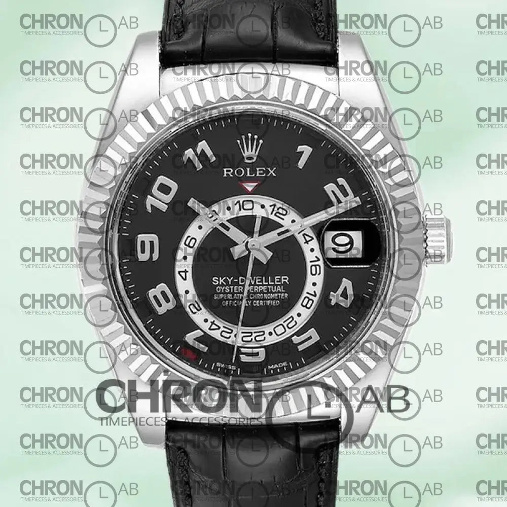 Sky-Dweller 326139BKAL 42mm Leather Strap Black Dial Clone 42mm Watches