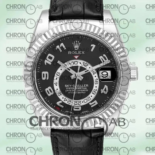 Sky-Dweller 326139BKAL 42mm Leather Strap Black Dial Clone 42mm Watches