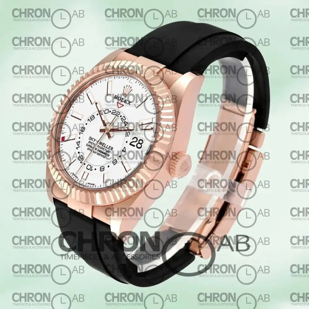 Sky-Dweller 42mm M326235-0004 Rubber Band Rose Gold Clone 42mm Watches
