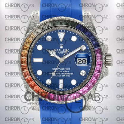 Submariner 116610 Men’s 40mm Rubber Band Blue Dial Clone Watches