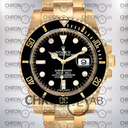 Submariner 116618LN-97208 Men’s 40mm Gold Black Dial Clone Watches