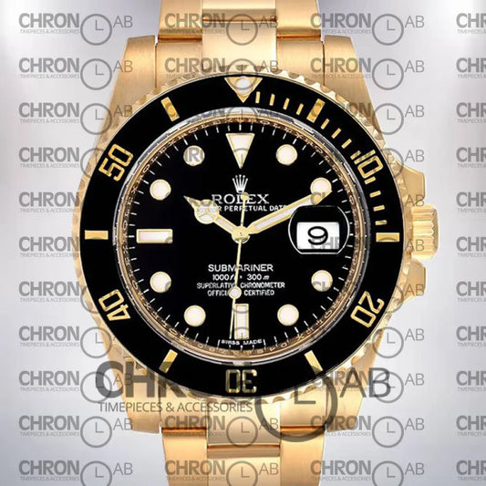 Submariner 116618LN-97208 Men’s 40mm Gold Black Dial Clone Watches