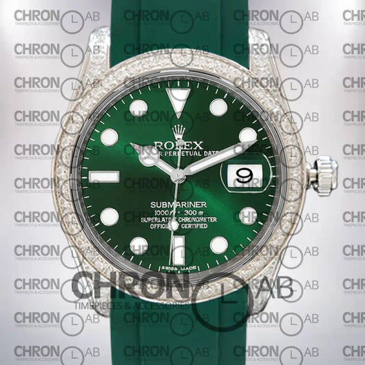Submariner Men’s 40mm 116610 Green Dial Silver-tone Clone Watches