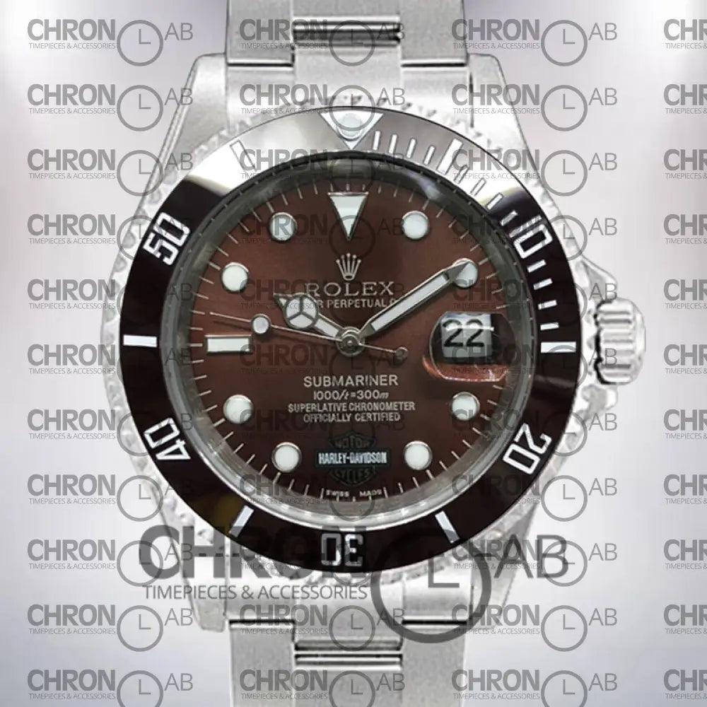 Submariner Men’s 40mm Harley-Davidson Silver Clone Watches
