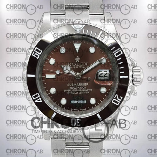Submariner Men’s 40mm Harley-Davidson Silver Clone Watches