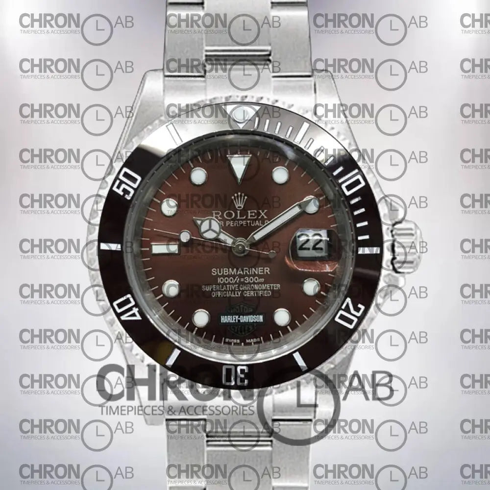 Submariner Men’s 40mm Harley-Davidson Silver Clone Watches