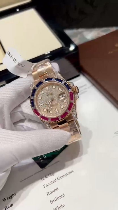Rolex GMT-Master II 126755 SARU Replica Watch Gold Wrapped Sapphire 41mm Clone
