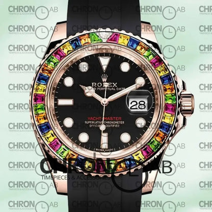 Yacht-Master 40mm 116695 Men’s Rose Gold Black Dial Clone Watches