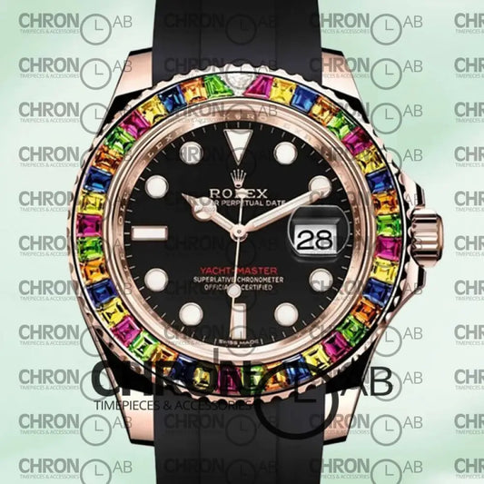 Yacht-Master 40mm 116695 Men’s Rose Gold Black Dial Clone Watches